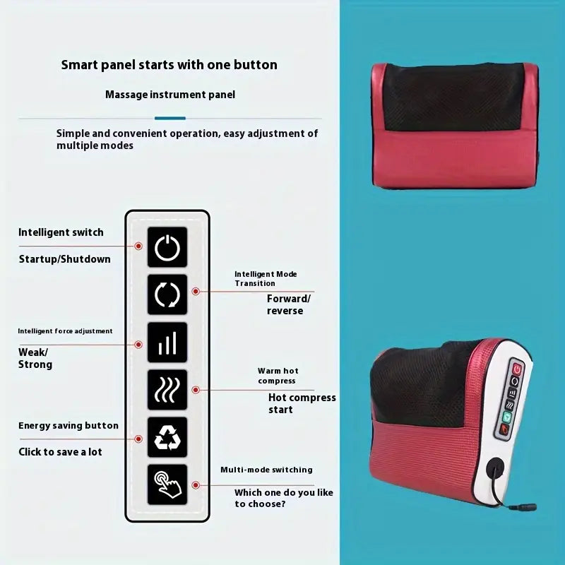 Electric Massager Designed for Shiatsu Neck Therapy, Suitable for Shoulders, Back, And Legs. It Provides Deep Tissue Kneading And Makes a Great Gift for Parents Or Anyone.