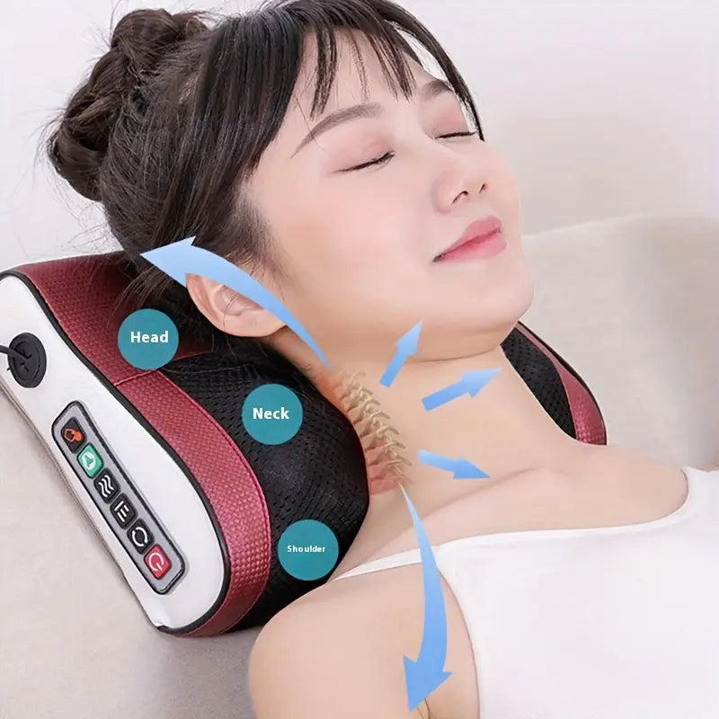 Electric Massager Designed for Shiatsu Neck Therapy, Suitable for Shoulders, Back, And Legs. It Provides Deep Tissue Kneading And Makes a Great Gift for Parents Or Anyone.