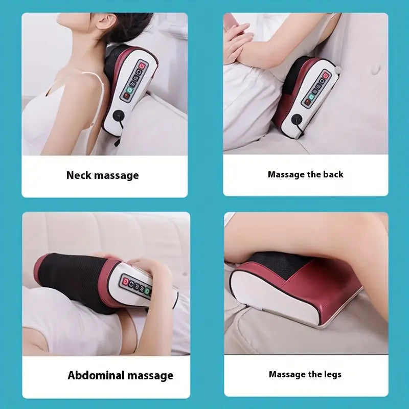 Electric Massager Designed for Shiatsu Neck Therapy, Suitable for Shoulders, Back, And Legs. It Provides Deep Tissue Kneading And Makes a Great Gift for Parents Or Anyone.